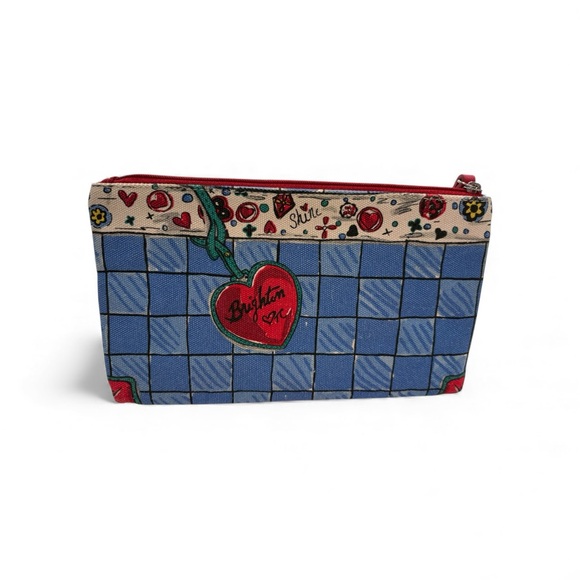 Brighton Blue & Red Cosmetic Bag with Bow Design - Picture 2 of 3